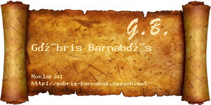 Gábris Barnabás névjegykártya