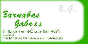 barnabas gabris business card